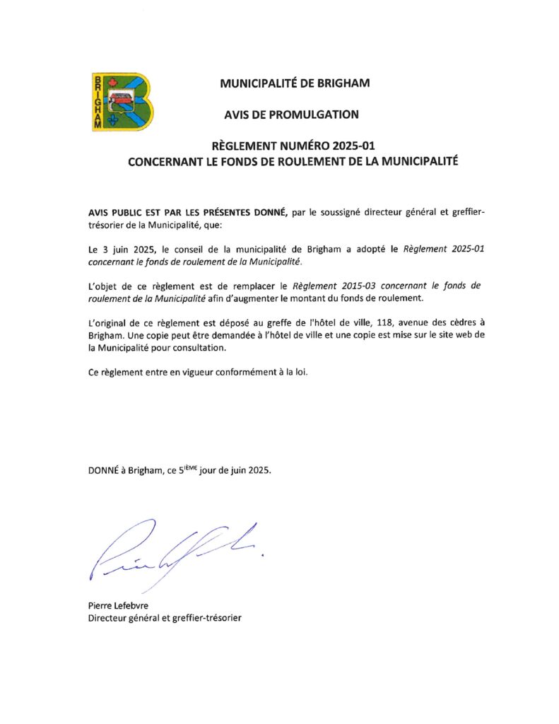 thumbnail of Avis de promulgation 2025-01