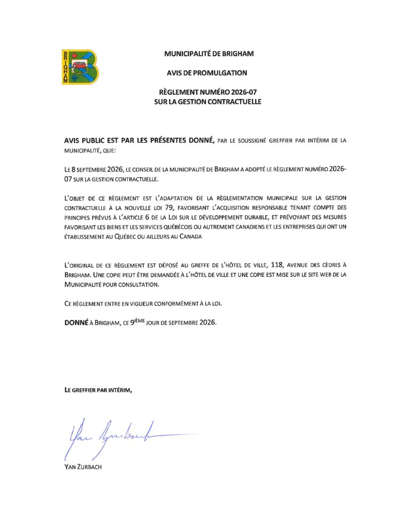 thumbnail of Avis de promulgation
