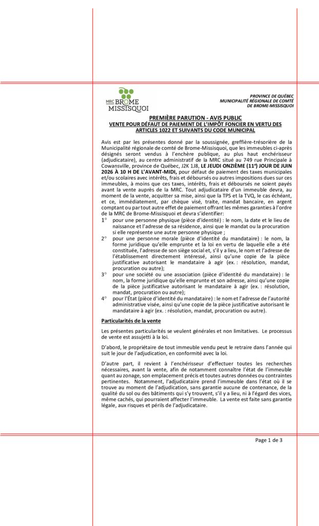 thumbnail of Avis public Journaux Vte tx 22 avril 2026 signé