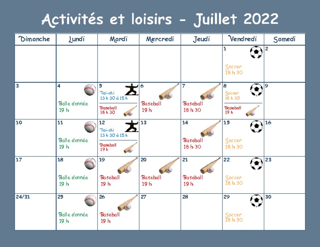 thumbnail of Calendrier loisirs – juillet 2022
