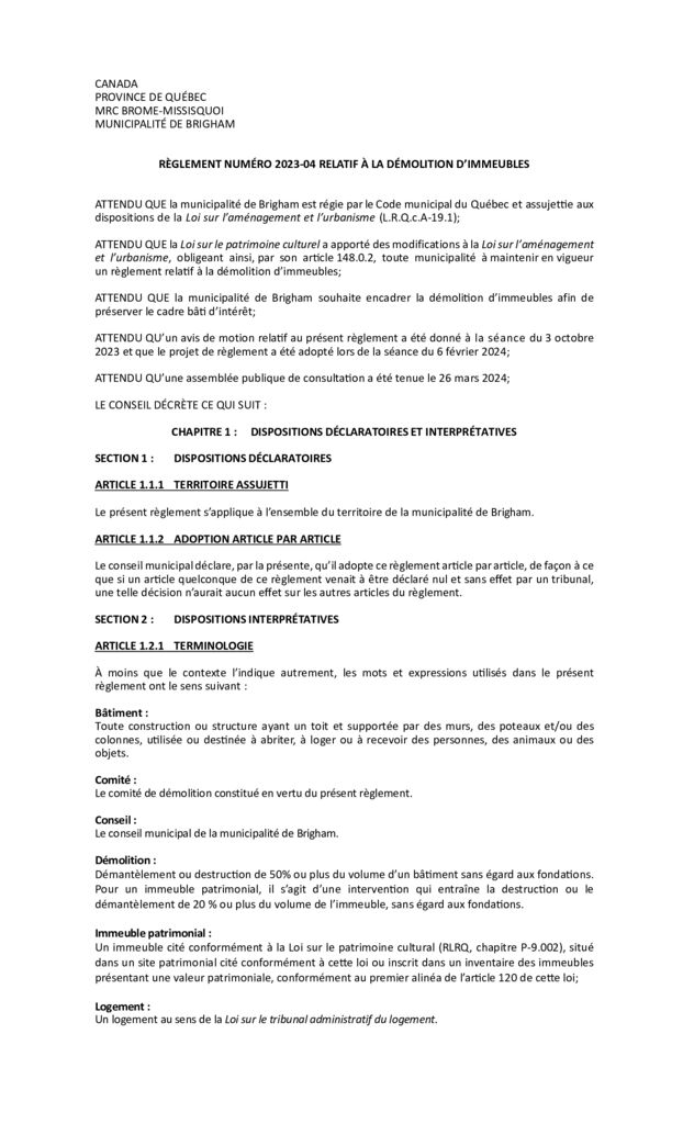 thumbnail of Règlement 2023-04 Brigham