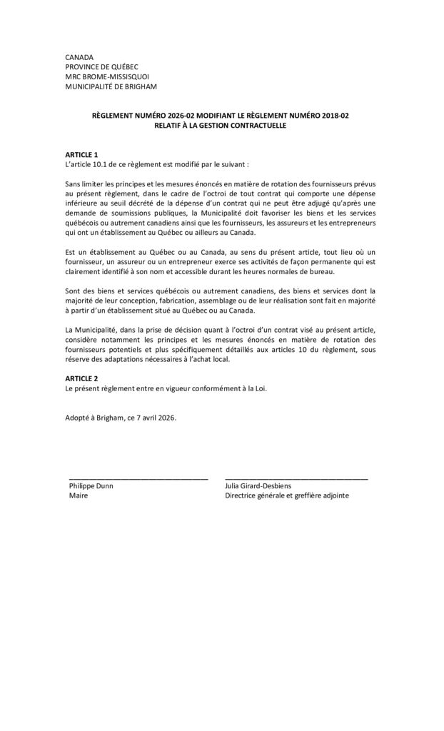 thumbnail of Règlement 2026-02 – gestion contractuelle